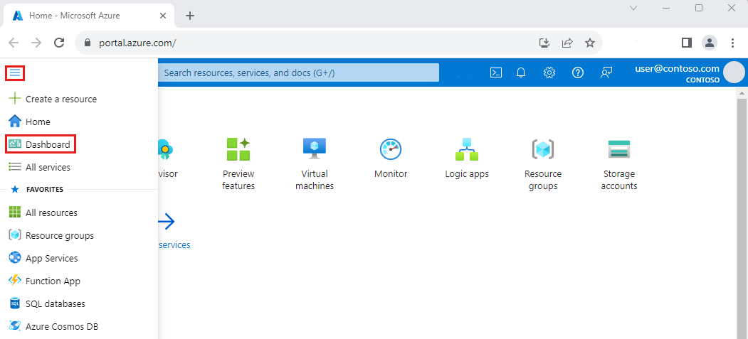 Azure Portal Dashboard