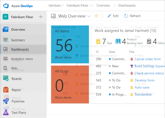 Azure DevOps Navigation Bar